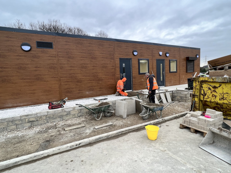Cladded Modular school classroom in Newark